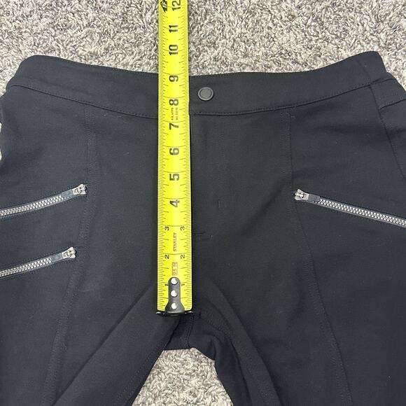 Athleta Ponte Moto Pants Womens Size 6P Black Comfort Stretch Grunge Skinny EUC - Picture 4 of 6